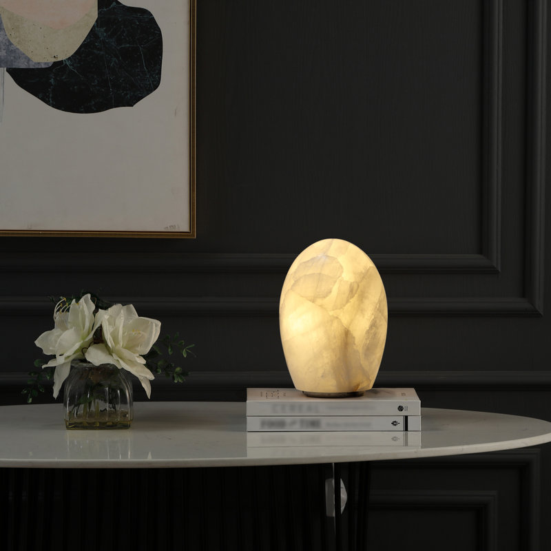 Lampe de table en calcite naturelle fabriquée à la main