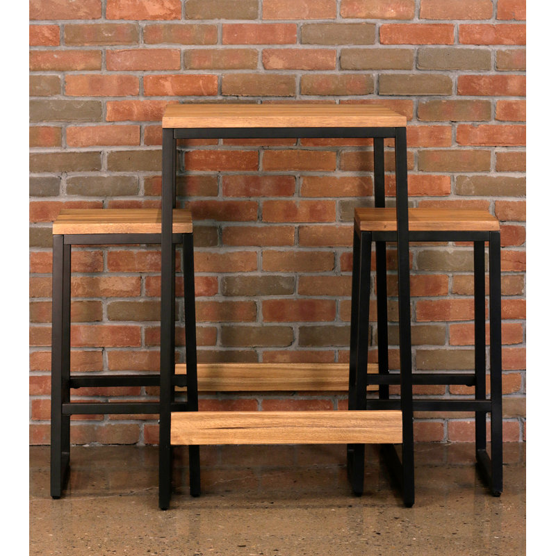 Corrine 2 - Person Solid Wood Top Dining Set