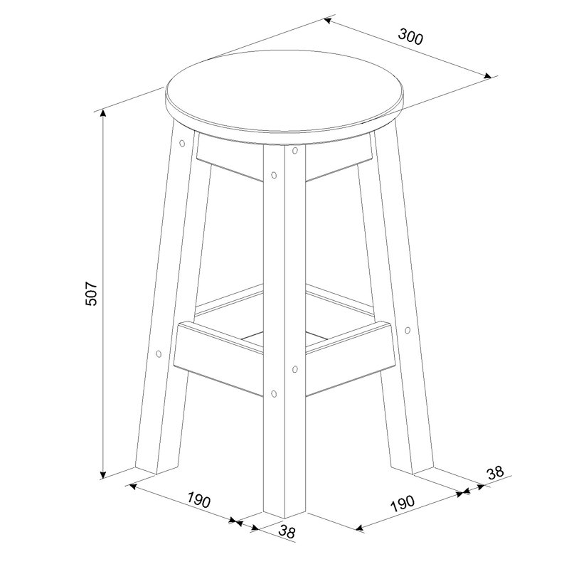 Starr Solid Wood Counter Stool, White