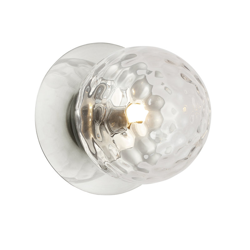 Bronwood Steel Flush Mounted Sconce, Clear, Polished Chromes