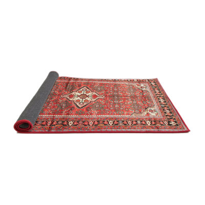Tapis oriental orange / rouge / gris