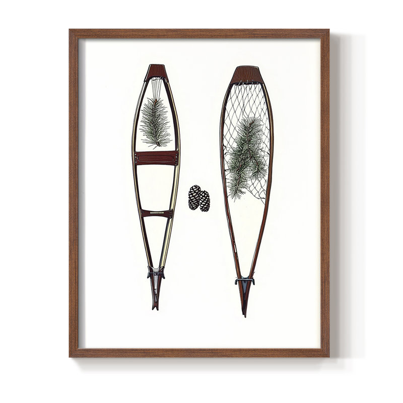 Reproduction encadrée - bois massif, H 11 po x l 9 po, Noyer