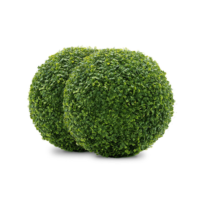 Boule de topiaire artificielle - boules décoratives en buis - haute densité et aspect naturel, ensemble de 2