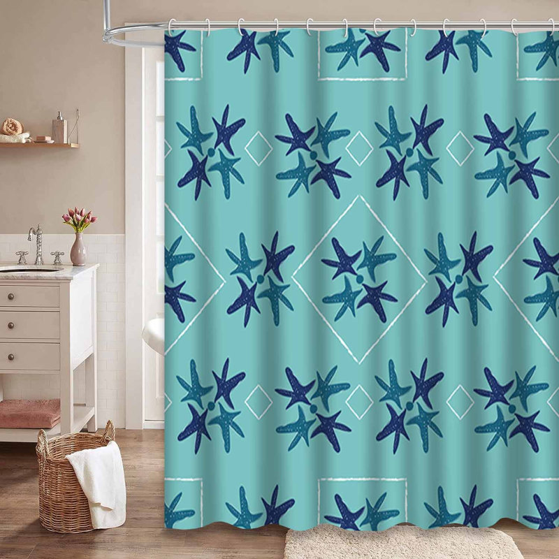 Rideau de douche sans couture avec 12 crochets, L 72 po x l 84 po