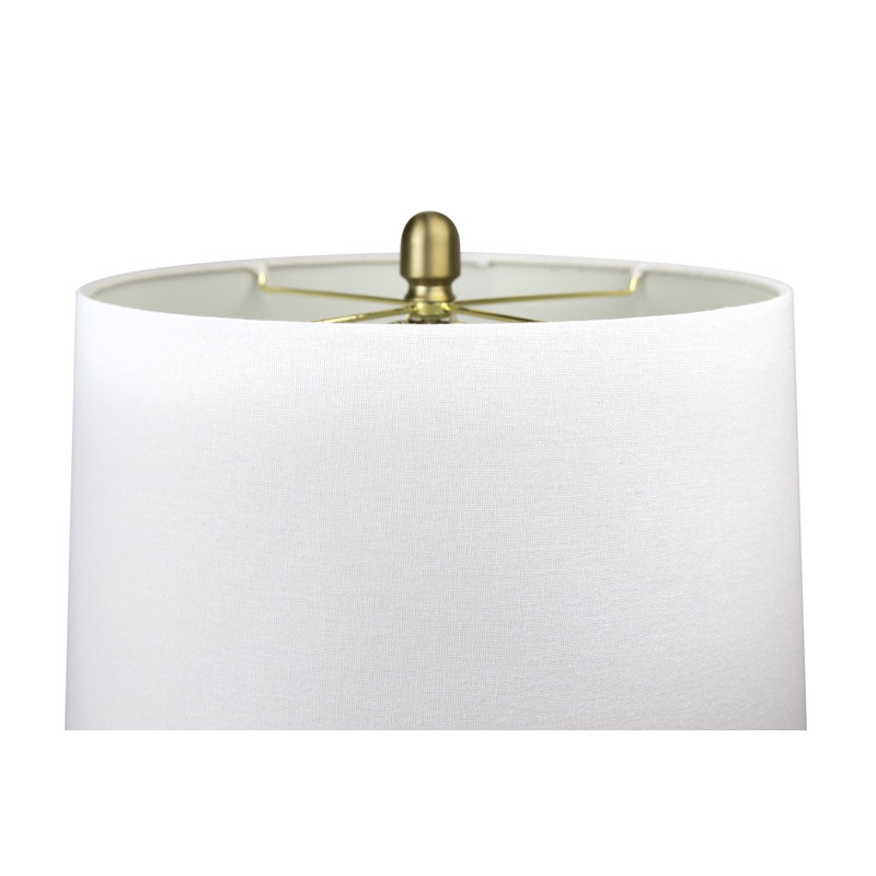 Kateryn 27" Metal Table Lamp Set with Linen Empire Shades, Brushed Nickel, Turquoise