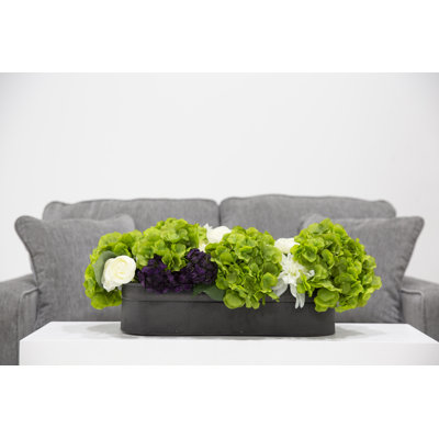 Faux Plant in Metal Planter
