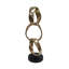 Sculpture décorative à anneaux imbriqués - 7 x 6 x 18,5 po - or