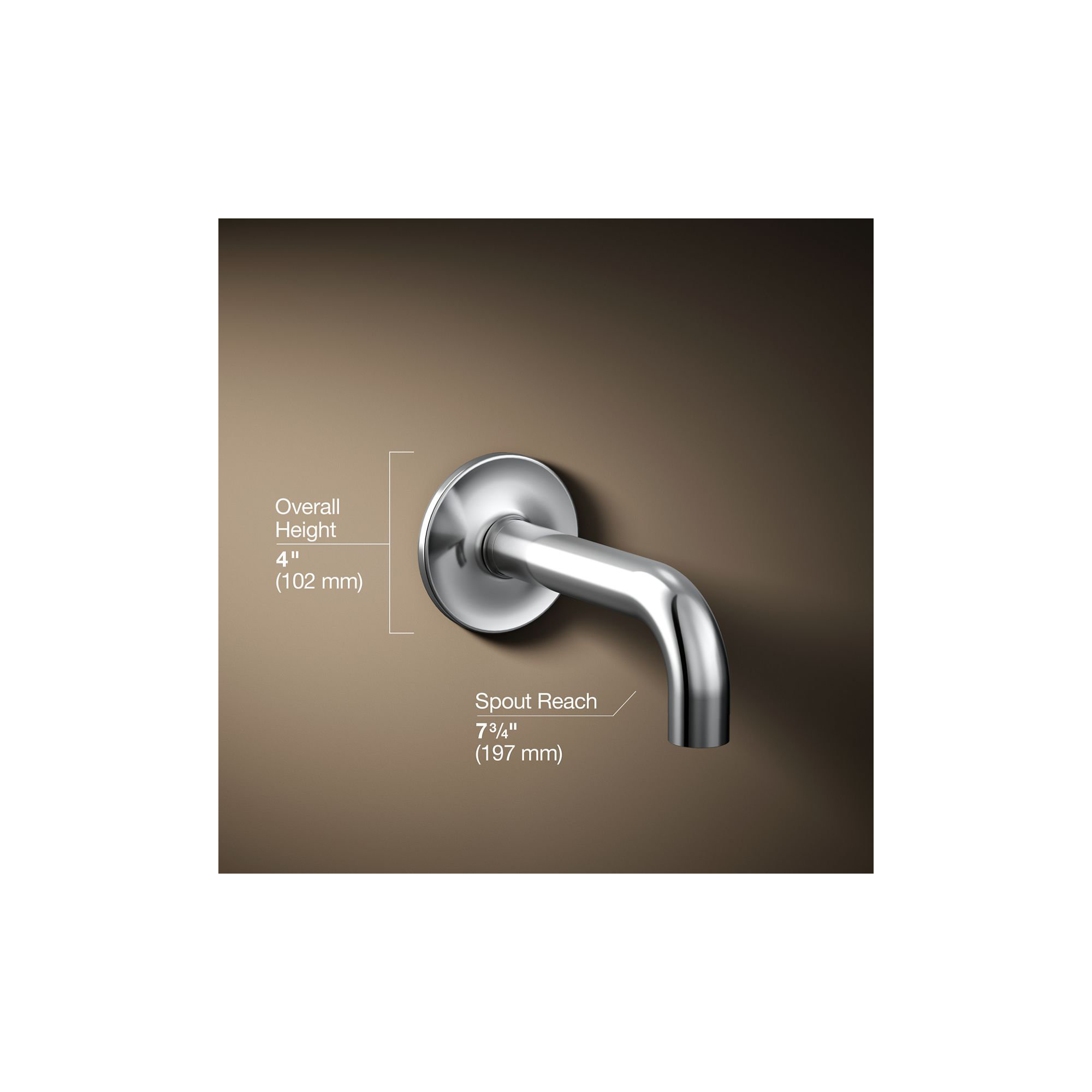 Purist Wall Mounted Tub Spout, Polished Chrome