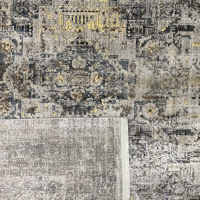 Tapis en laine et soie Williston Forge