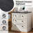 26"W  Farmhouse Nightstand With 4 Large Drawers，Wide End Table With Charging Station-1856284248-1644164597