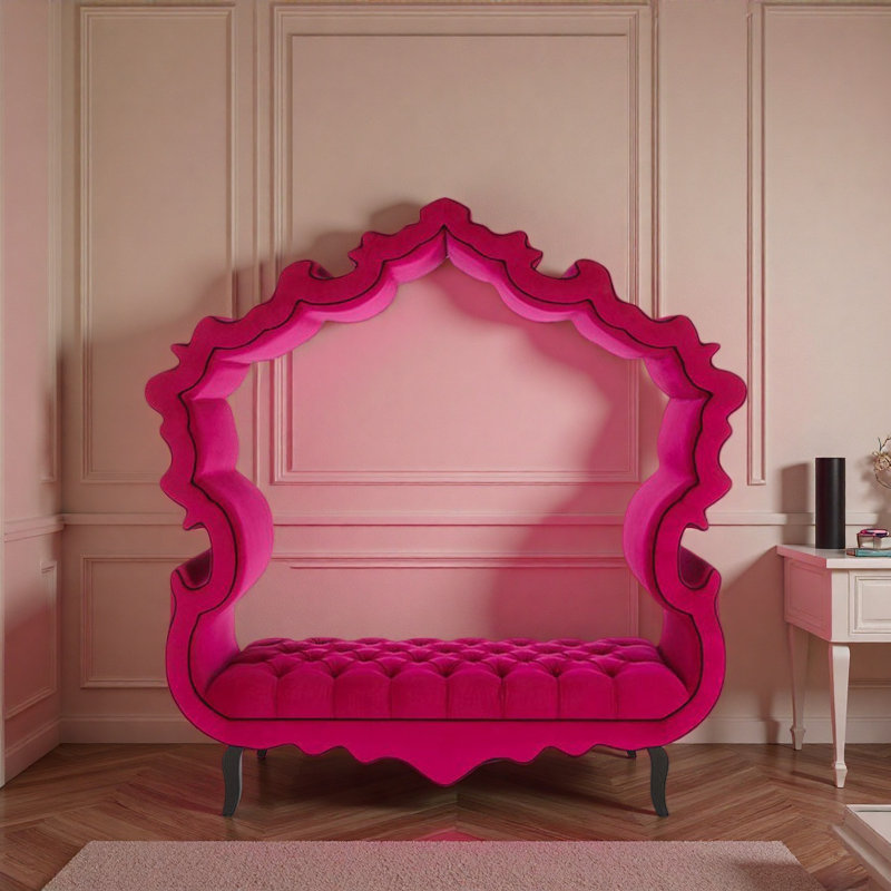 Fauteuil inclinable de forme non conventionnelle, Rose rouge