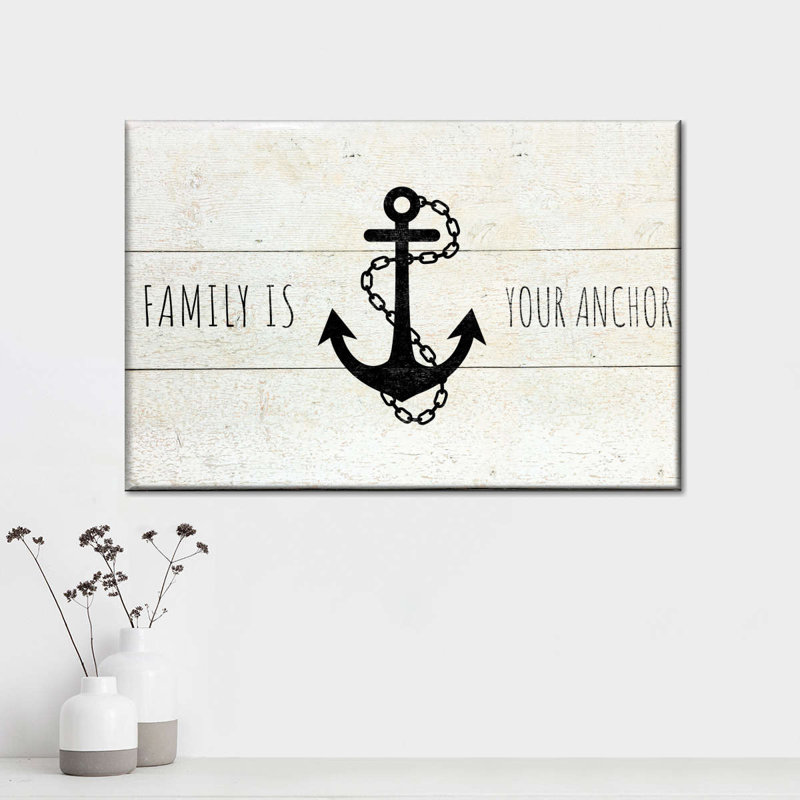 «Anchor Family Anchor Quote», reproduction sur toile, H 24 po x l 36 po x P 1,25 po