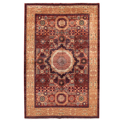 Aryana Wool Oriental Area Rug in Red
