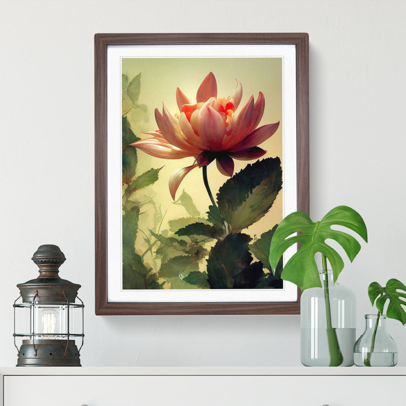 XV1022-2626X Lush Flower - Single Picture Frame Print, 64cm H x 46cm W x 2cm D, Walnut