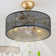 Boho Ceiling Fan With Light And Remote Control, 6-Speed Reversible Motor, Caged Design With Metal Engraving For Bedroom, Living Room, Nursery