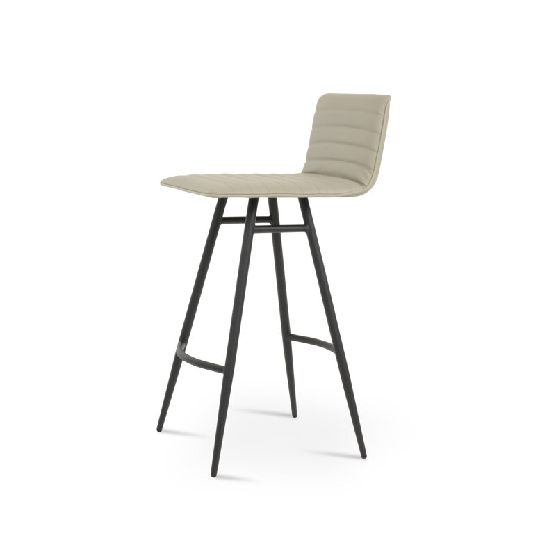 Tabouret de bar et de comptoir Corona, Noir, Tabouret de bar (siège d'une hauteur de 30 po), Gris clair