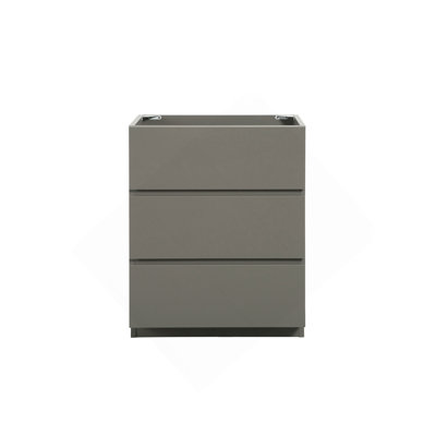 Floor Cabinet WITHOUT Basin, Gray Color, With Three Drawers