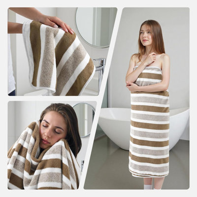 Ensemble de serviettes de bain en ratine moelleuse, paquet de 8/16/24 serviettes de bain de qualité hôtelière, comprend 2 serviettes de bain, 2 serviettes à main et 4 débarbouillettes, serviettes ultra douces, à séchage rapide, très absorbantes, résistantes à la décoloration et à l'usure pour la maison, les dortoirs, Maison d'amis, hôtel et sauna