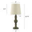 Lampe de table Willow Hollow - Noyer rustique - Abat-jour avoine chiné
