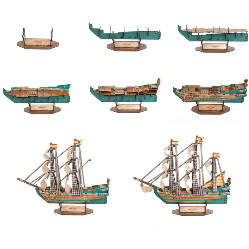 Maquette de bateau miniature - cuirassé San Felipe. Papercraft 3D casse-tête