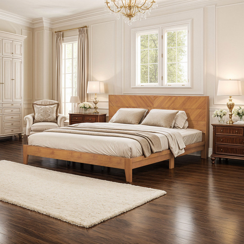 Aleshire Platform Bed, Amber Walnut, King