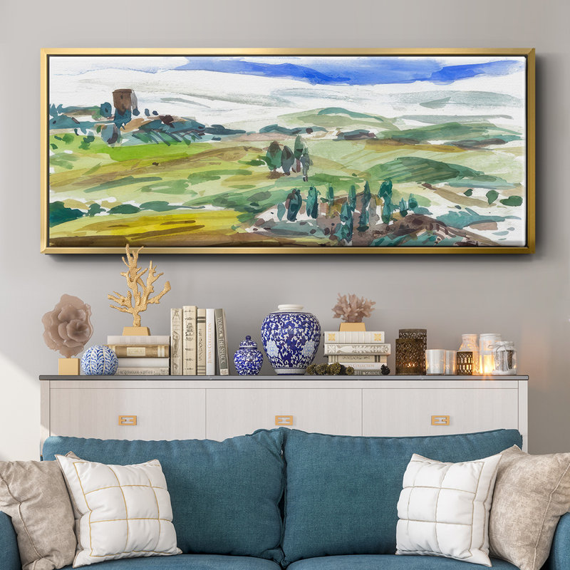 Pastel Hills I - toile encadrée, H 20 po x l 50 po