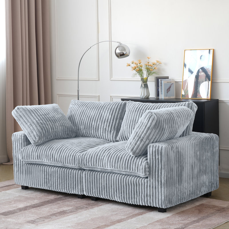 78.74" Upholstered Loveseat, Gray