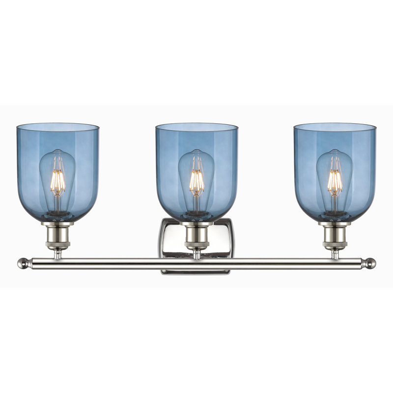 Anacaren 3 - Light Dimmable Vanity Light, Princess Blue, Polished Nickel