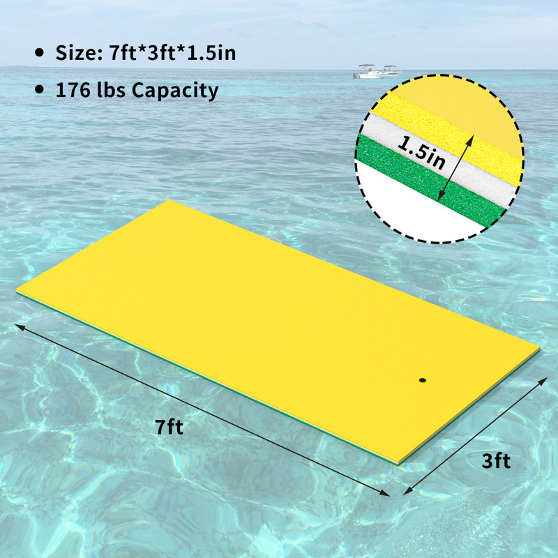 Tapis flottant de 7 pi, Jaune/vert