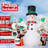 Christmas Inflatables 8 FT Snowman Inflatable Blow Up Penguins with Built-in Music Box & Rotating Colorful LED Lights