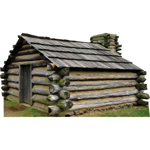 H13718 Log Cabin Valley Forge George Washington 1777 Armée abri en carton découpé debout debout