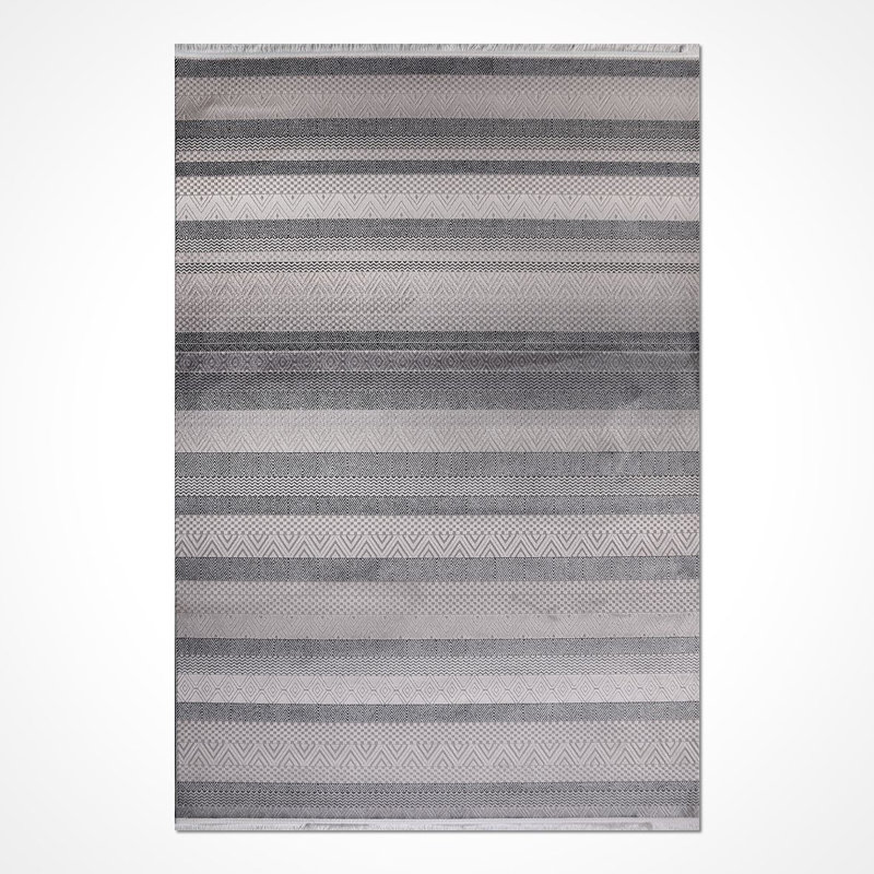 Modern/Abstract Gray Machine Washable Non-Slip Area Rug, Rectangle 4' x 5'11"