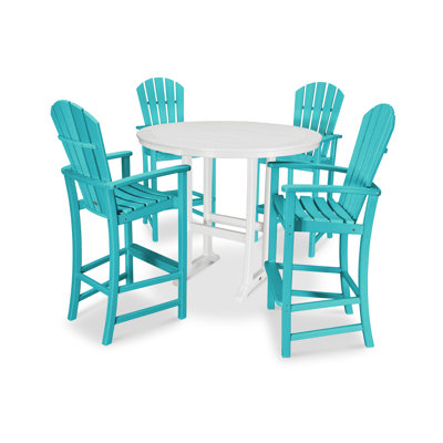 POLYWOOD Palm Coast 5-Piece Round Bar Set