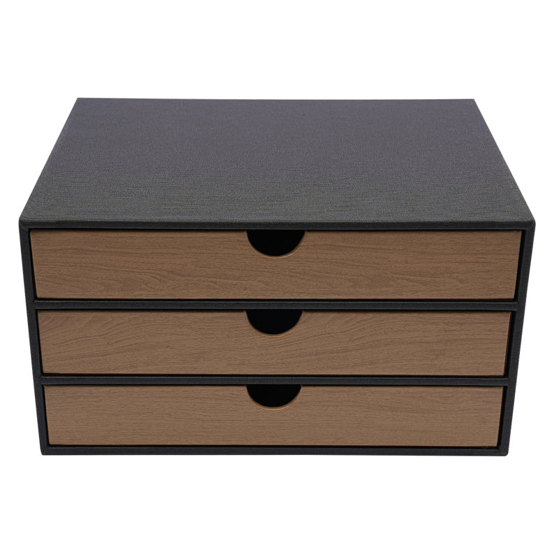 Organisateur de bureau avec tiroirs, Noir