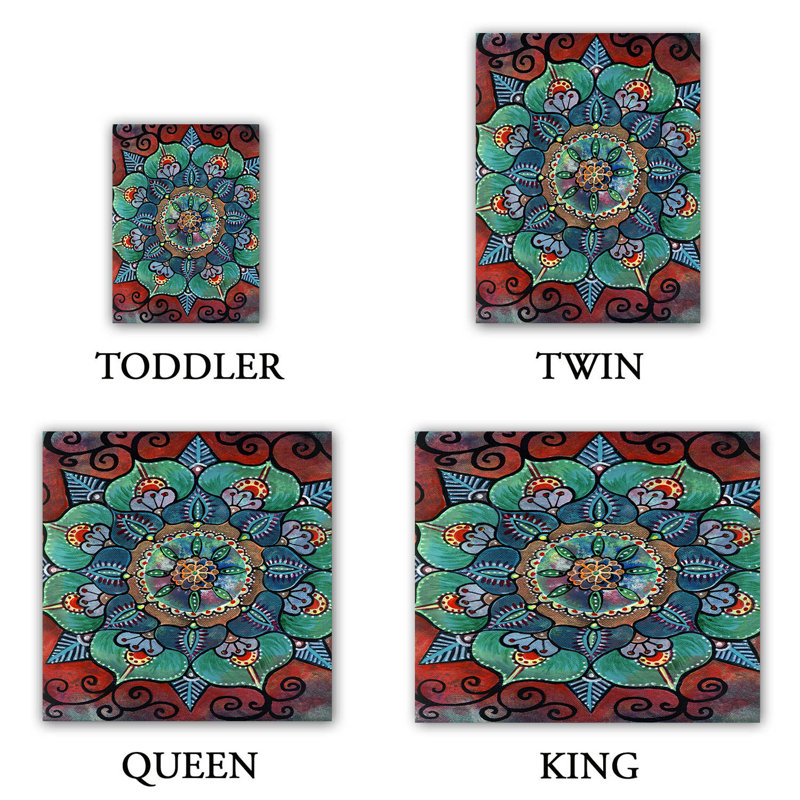 Ensemble de housse de couette ram marie cheung mandala, 1 housse + 2 taies très grand lit