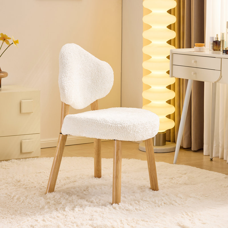 Fauteuil d'appoint Cloud Puff Soft avec pieds en bois - Meuble-lavabo moderne, Blanc