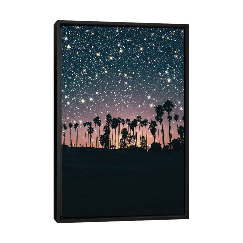Crépuscule ciel scintillant-impression d’art graphique, H 26 po x l 18 po x 1,5 po, Cadre noir, Pas de tapis