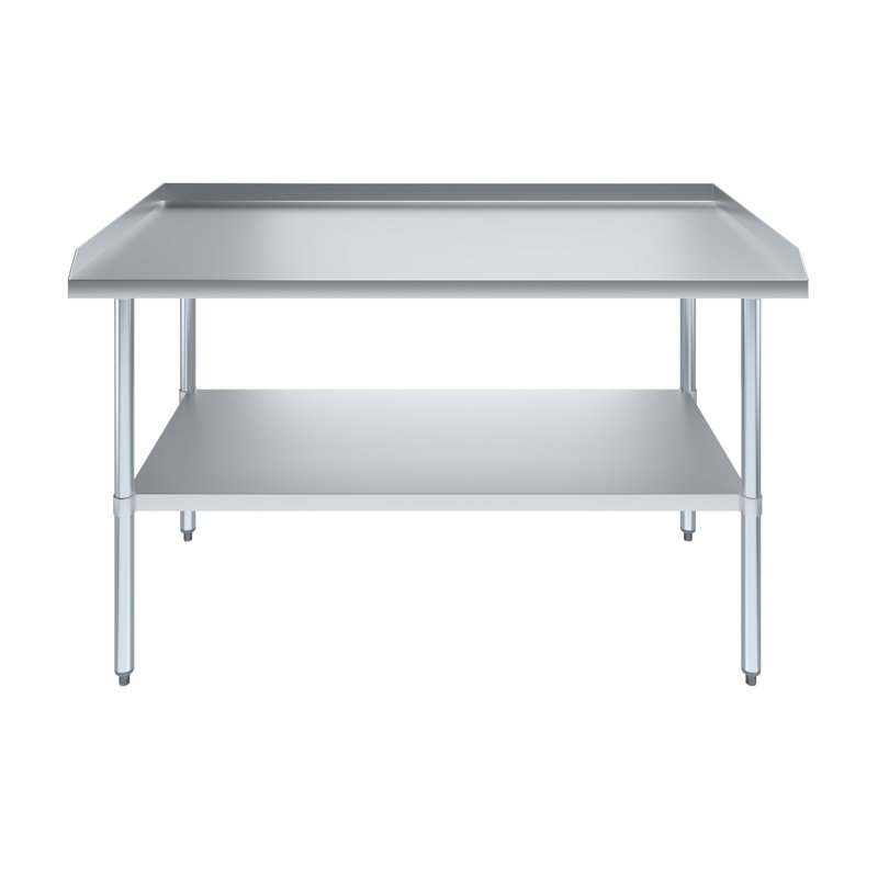 Commercial Metal Table with Backsplash and Sidesplashes, 35.00" H x 60.00" W x 30.00" D
