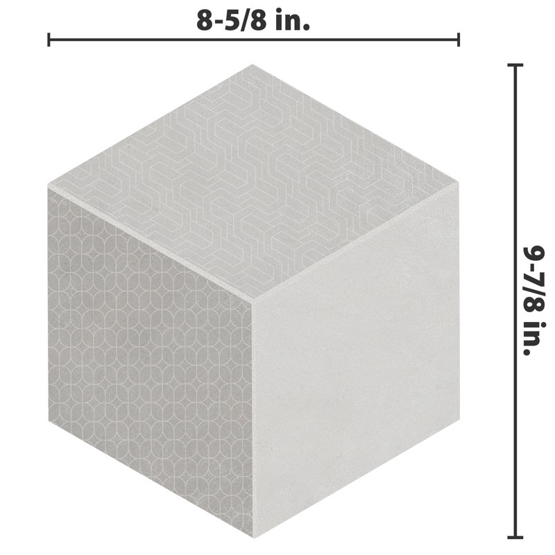 Carreau de porcelaine à motif hexagonal 9 po x 10 po Panama