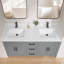 60 po Dosseret de meuble-lavabo en pierre d'ingénierie 4 po Éclaboussure de meuble-lavabo blanc Carrara