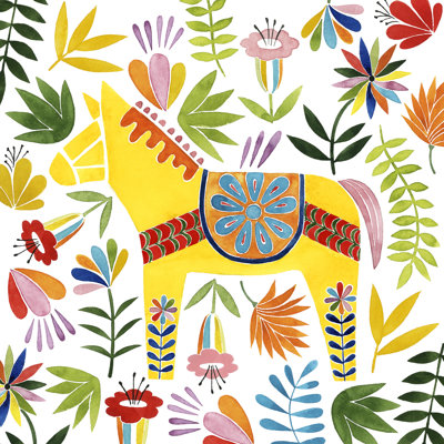 Festive Otomi III - Wrapped Canvas Print
