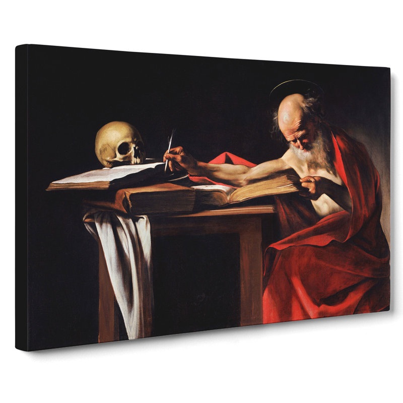 Saint Jerome Writing by Caravaggio - Wrapped Canvas Painting, 50cm H x 76cm W x 3cm D
