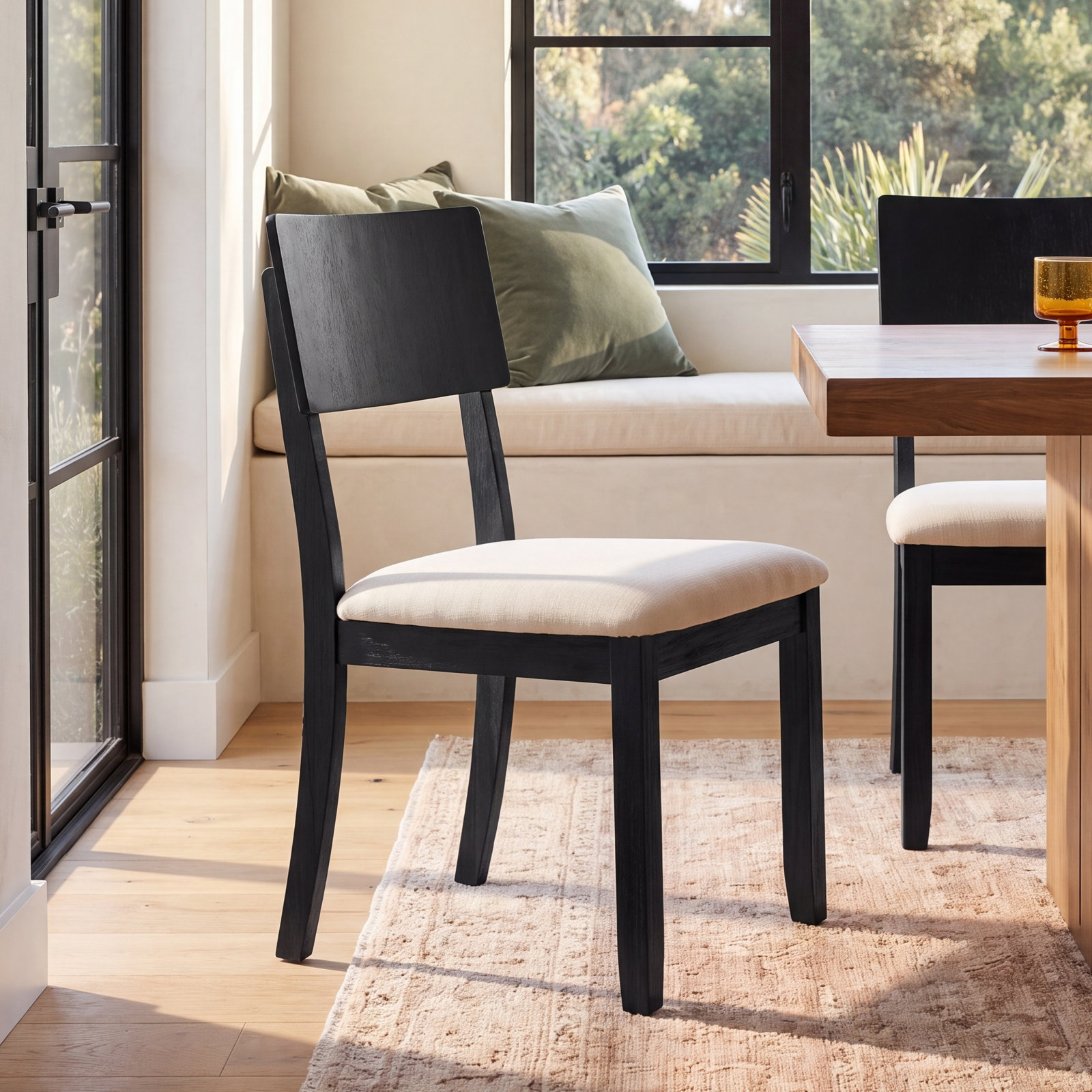 Entwistle Cotton Acacia Dining Chair, Dark Charcoal