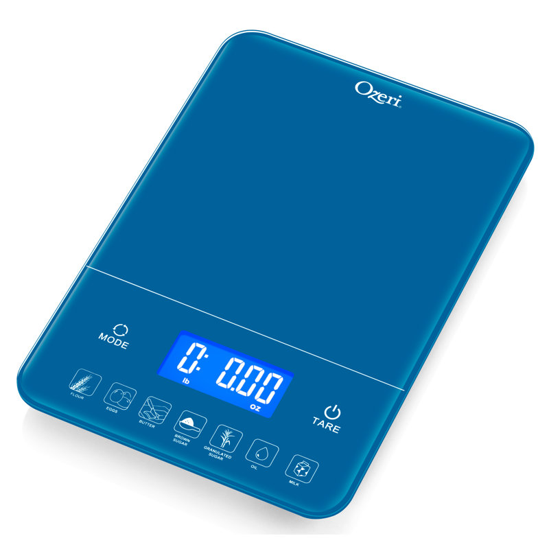 Échelle de cuisson avec comptoir de calories, par Ozeri, Bleu classique