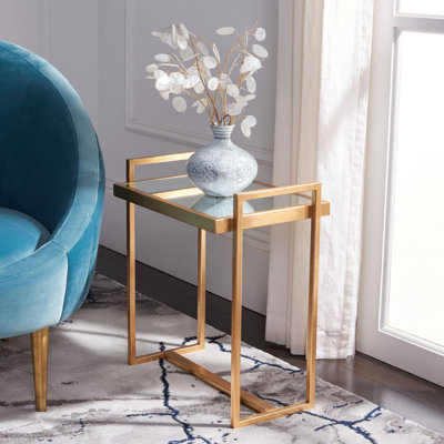Rex Mirrored Glass Top End Table