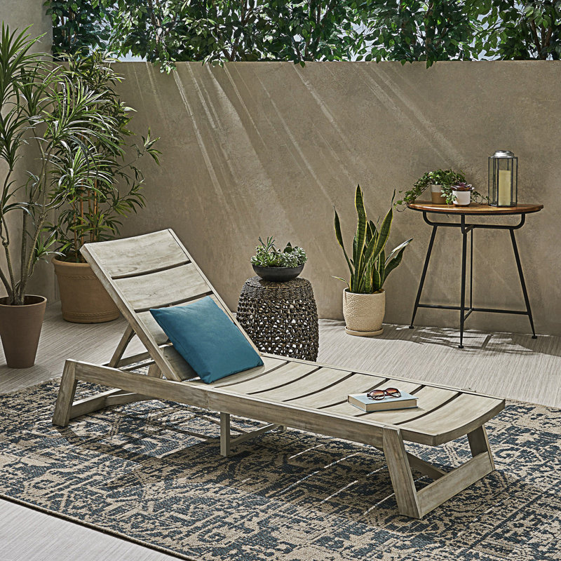 Chaise longue d'extérieur, chaise longue, Gris, 1