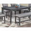 Mobilier de salle à manger gris 6 pièces ensemble table à manger 4 chaises d'appoint A