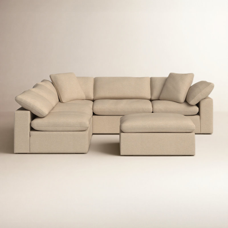 Calana Modular Sectional, Almond, 6 Piece