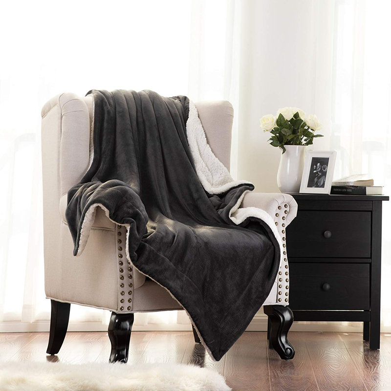 Jeté Buchanon, gris, Simple