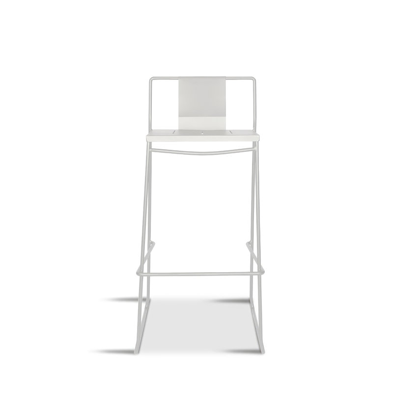 Frank Outdoor Bar Stool, Matte White